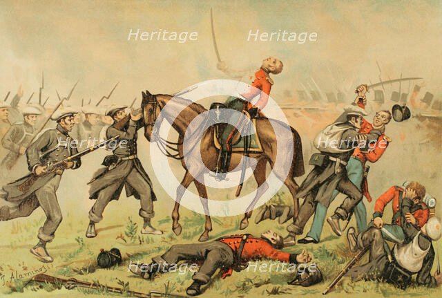 First Carlist War, (1833-1840): Battle of Oriamendi (16 March 1837), 1890.  Creator: Juan Alaminos.