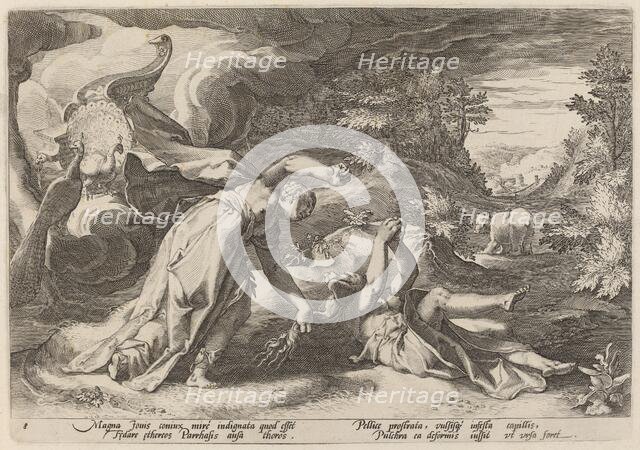Juno Turning Callisto into a Bear, c. 1589. Creator: Goltzius, Workshop of Hendrick,.