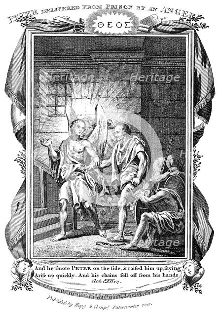 The Angel delivering St Peter from prison while the soldiers sleep, 1808. Artist: Anon