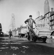 Fulton fish market street scene, New York, 1943. Creator: Gordon Parks.