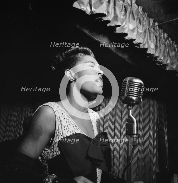 Portrait of Billie Holiday, Downbeat, New York, N.Y., ca. Feb. 1947. Creator: William Paul Gottlieb.