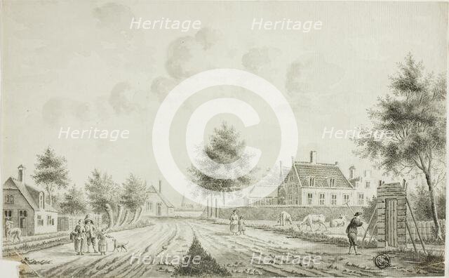 Dutch Village, c. 1750. Creator: Cornelis Pronk.
