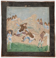 Men wrestle, c1800. Creator: Unknown.