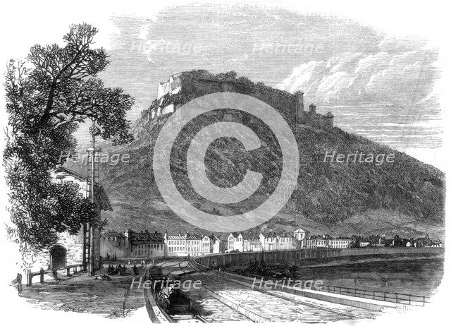 The Saxon fortress of Konigstein, on the River Elbe, near Dresden, Germany, 1866. Artist: Unknown