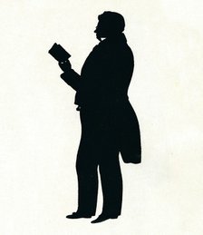'Supposititious Silhouette of William Makepeace Thackeray Reading', c19th century. (1911) Artist: Unknown.