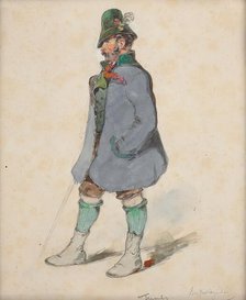 Farmer in Berchtesgadner costume, around 1840. Creator: Johann Friedrich Treml.
