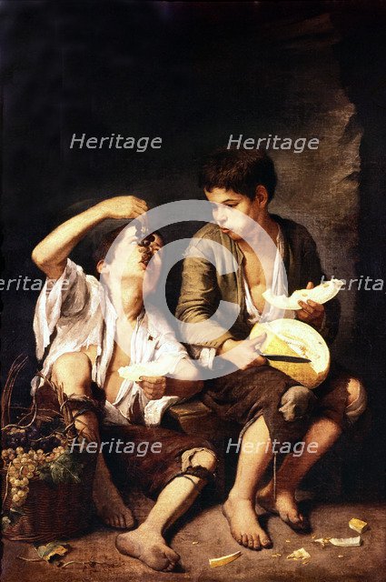  'Children eating melon', painting by Bartolome Murillo.