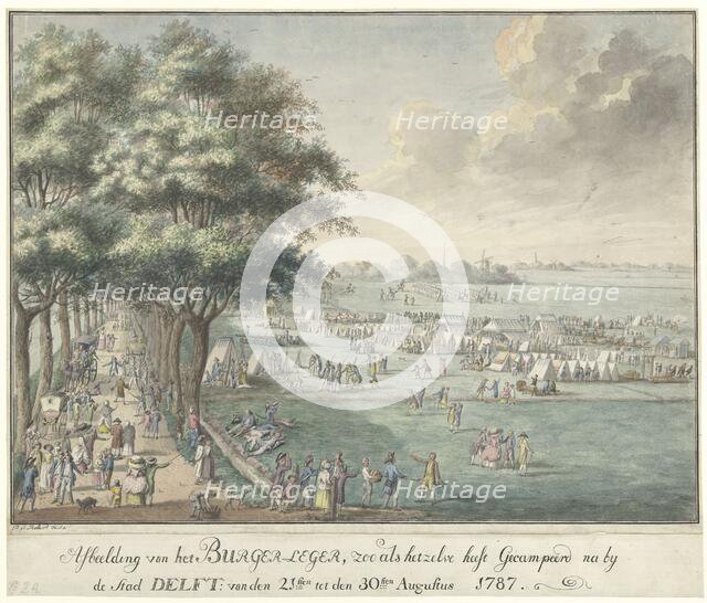 Encampment at Delft, August 1787, (1787). Creator: P.A. Robart.