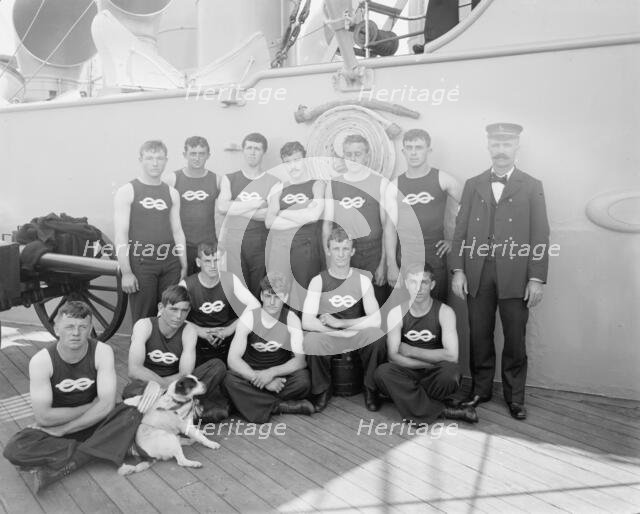 U.S.S. New York, apprentice boat crew, anniversary of Santiago, 1899 July 3. Creator: Unknown.