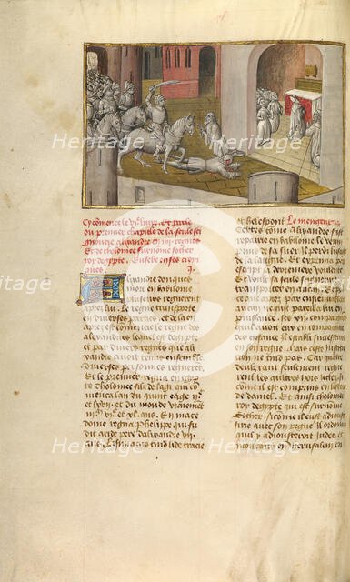 King Ptolemaios Soter Invading Jerusalem; Miroir Historial, about 1475. Creator: Unknown.
