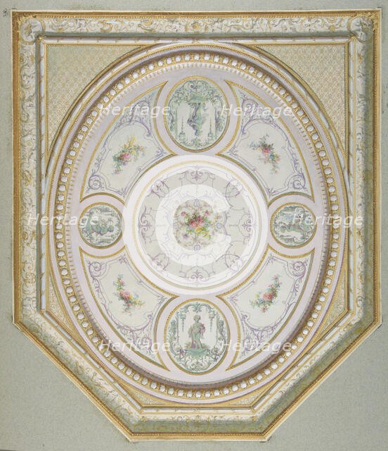 Ceiling Design, second half 19th century. Creators: Jules-Edmond-Charles Lachaise, Eugène-Pierre Gourdet.