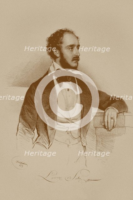 Portrait of the opera singer Lorenzo Salvi (1810-1887), 1839.