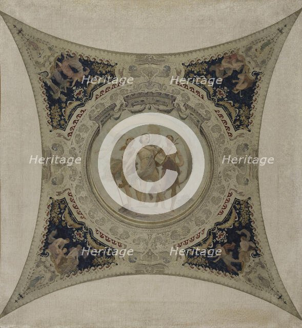 Esquisse pour la galerie Lobau de l'Hôtel de Ville de Paris : Apollon, 1890. Creator: Hector d' Espouy.