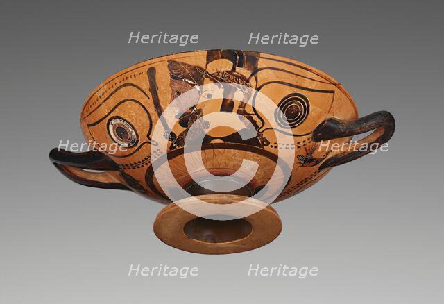 Attic Black-Figure Eye Cup, about 530 BC. Creators: Villa Giulia Painter, Nikosthenes.