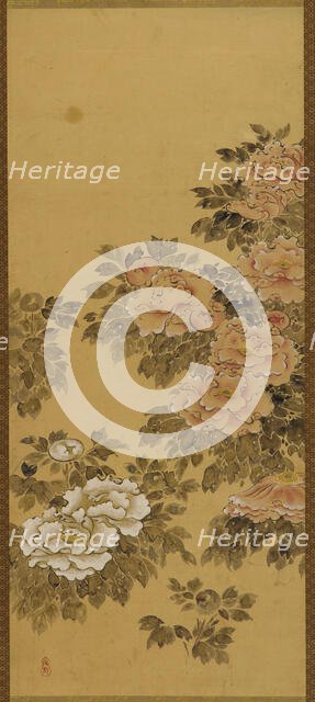 Red and white peonies, Edo period, 1615-1868. Creator: Unknown.