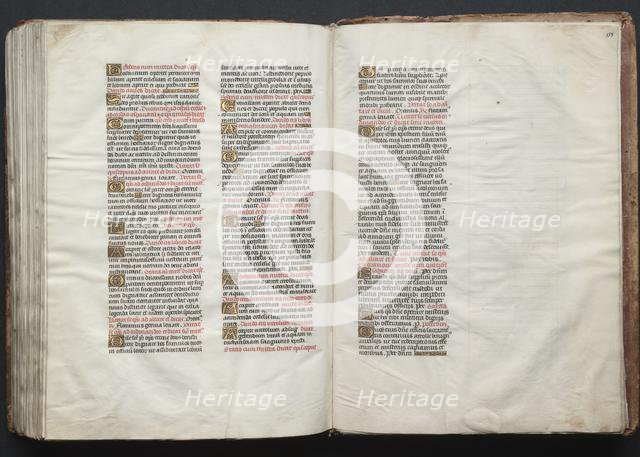 The Gotha Missal: Fol. 158r, Text, c. 1375. Creator: Master of the Boqueteaux (French); Workshop, and.