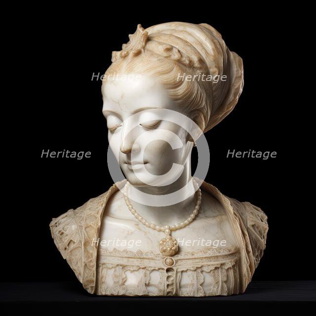 AI Image - Bust of Mary, Queen of Scots, 2023. Creator: Heritage Images.