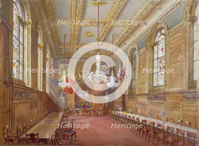Interior of the Vintners' Hall, Upper Thames Street, London, 1880. Artist: John Crowther
