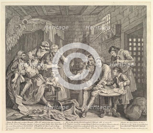 A Rake's Progress, Plate 7, June 25, 1735. Creator: William Hogarth.