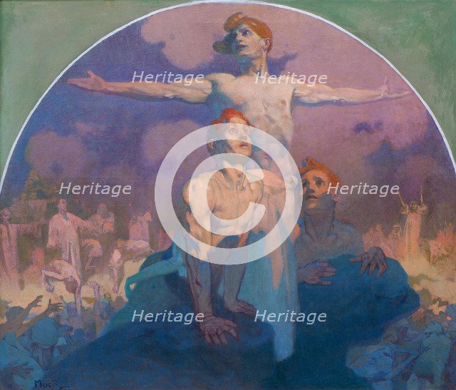 By one's own strength I, 1911. Artist: Mucha, Alfons Marie (1860-1939)