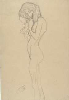 Standing Female Nude (Study for The Beethoven Frieze), 1901. Creator: Klimt, Gustav (1862-1918).