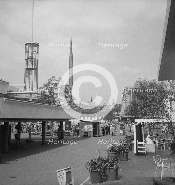Festival of Britain site, South Bank, Lambeth, London, 1951. Artist: MW Parry.