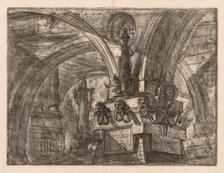 The Prisons: Round Arches Springing from a Square Column, 1745-1750. Creator: Giovanni Battista Piranesi (Italian, 1720-1778).
