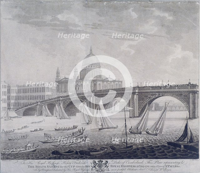 Blackfriars Bridge, London, 1783. Artist: I Wells