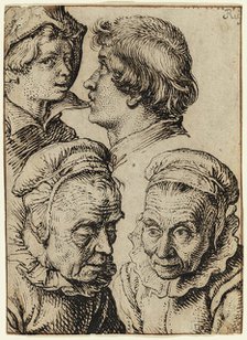 Studies of the Heads of Two Youths and an Old Woman, between 1600 and 1605. Creator: Jacques de Gheyn II.