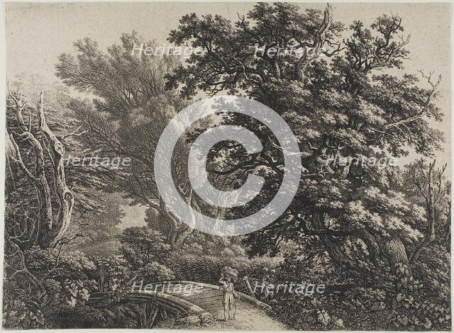 Rustic Bridge in a Tangled Wood, n.d. Creator: Carl Wilhelm Kolbe the elder.
