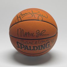 Basketball signed by members of the U.S. "Dream Team", 1992. Creator: Spalding.