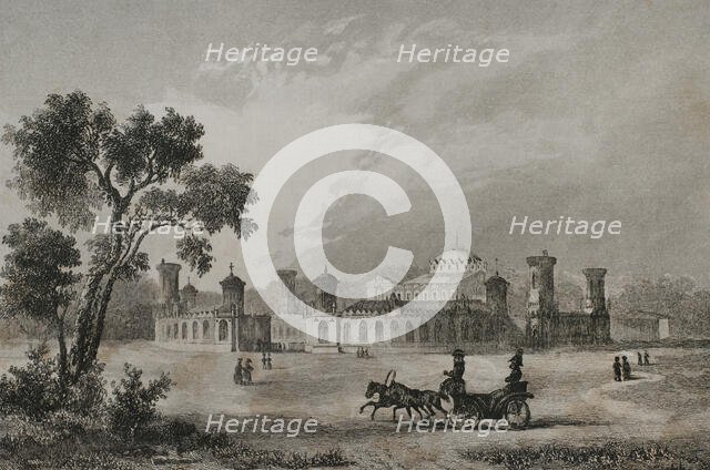 Petrovsky Palace, Moscow, Russia, 1839.  Creator: Hippolyte Lalaisse.