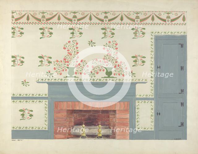 Stencilled Wall, c. 1936. Creator: Ray Holden.