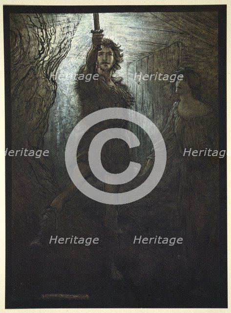 'Siegmund the Walsung thou does see! As bride gift he brings thee his sword', 1910.  Artist: Arthur Rackham