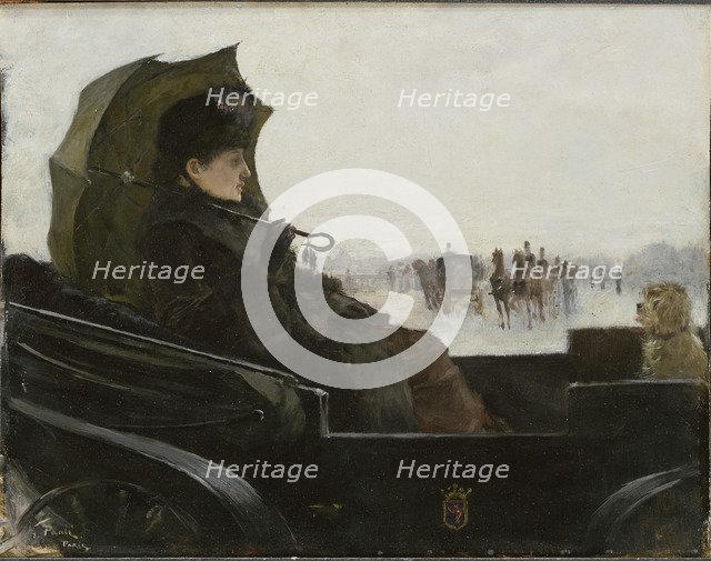 Lady in a landau carriage, Paris, 1882-1883.