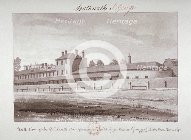North view of the Philanthropic Society Institution on London Road, Southwark, London, 1827. Artist: John Chessell Buckler