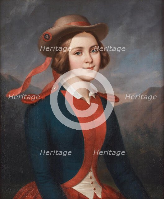 Portrait of the Soprano Jenny Lind (1820-1887) as Marie in the opera "La fille du..., after 1844. Creator: Poyet, Léonard (1789-1873).