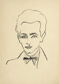Portrait of Louis Aragon, frontispice in "Les Aventures de Télémaque", 1922. Creator: Delaunay, Robert (1885-1941).