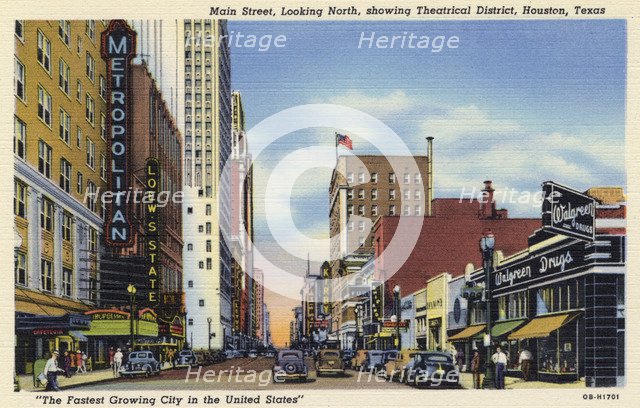 Main Street, Houston, Texas USA, 1940. Artist: Unknown