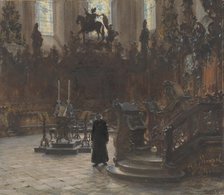 The Choirstalls in the Mainz Cathedral, 1869. Creator: Adolph Menzel.