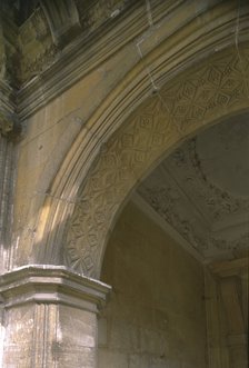 Detail of the porch at Kirby Hall, Northamptonshire, 1998. Artist: N Corrie