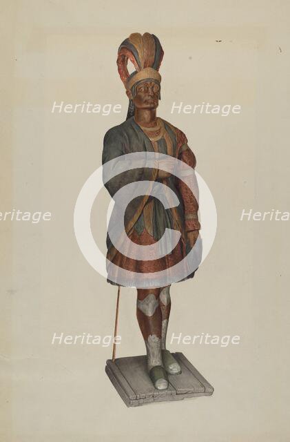 Cigar Store Indian, c. 1937. Creator: John Sullivan.