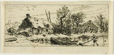 The Frozen Pond, small plate, 1845. Creator: Charles Emile Jacque.