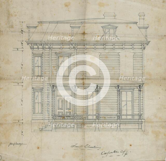 Charles R. Larrabee House, Chicago, Illinois, Front Elevation, c. 1863/64. Creator: Edward Burling.