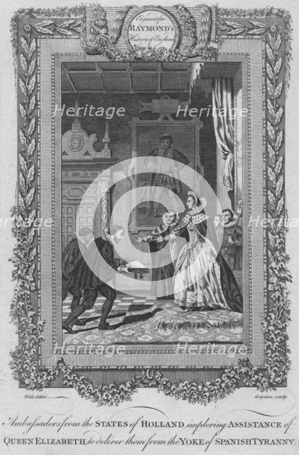 'Ambassadors from the States of Holland imploring Assistance of Queen Elizabeth', c1787. Artist: Unknown.