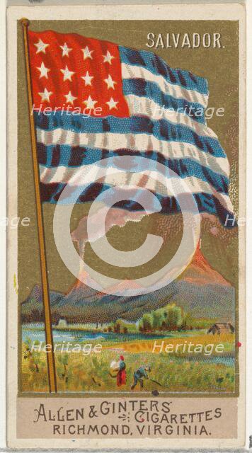 Salvador, from Flags of All Nations, Series 2 (N10) for Allen & Ginter Cigarettes Brands, ..., 1890. Creator: Allen & Ginter.