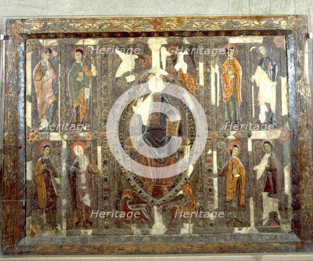 Front of Planés in Ripollés, painting on wood.