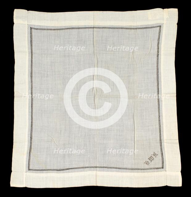 Handkerchief, American, third quarter 19th century. Creator: Unknown.