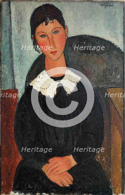 Elvire au col blanc , 1917-1918. Creator: Modigliani, Amedeo (1884-1920).