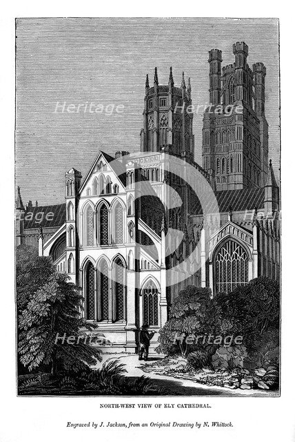 North west view of Ely Cathedral, 1843. Artist: J Jackson